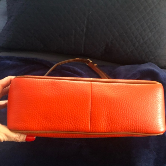 Orange Pebble Grain AWL Dooney &Bourke Double Strap Purse - Picture 8 of 13